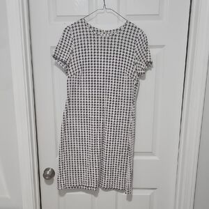 Calvin Klein Black and White Houndstooth Mini Dress